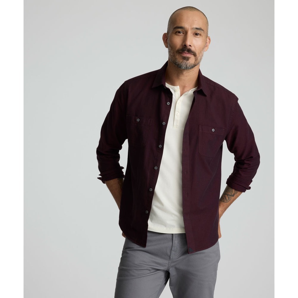 UNTUCKit Flannel Hemsworth Shirt Burgundy Size Medium New‎ With Tags